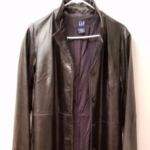 Black Full Length Leather Trench Coat